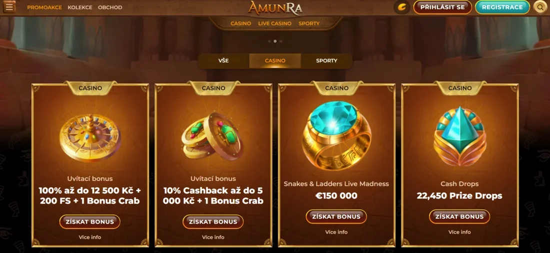 Turnaje v online kasinu Amun Ra